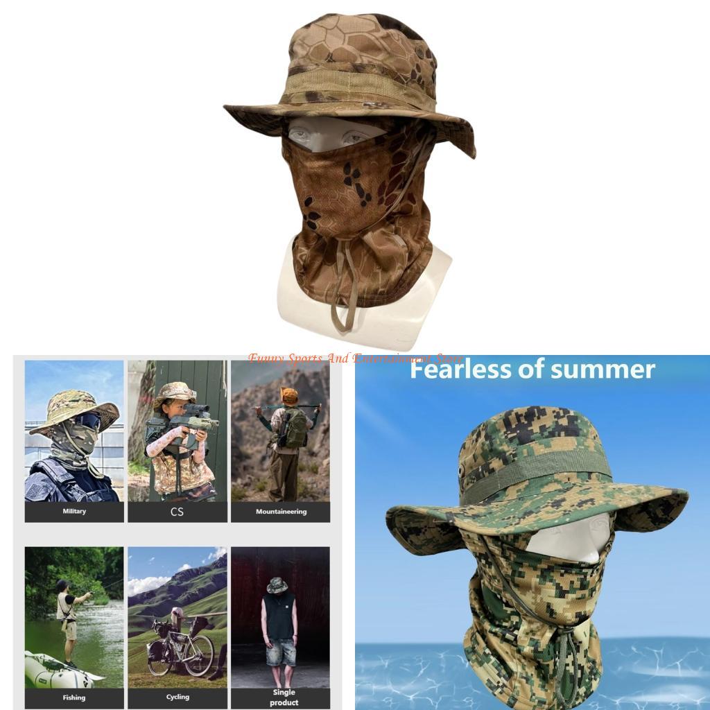 Outdoor Adventure Girl - C4DE 多目的旅行に優しいバケットハット多機能スカーフ帽子フェイスカバーキャンプトレッキングや日常着