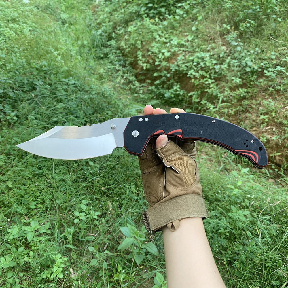 Survival Knife Full Tang - メイヘム折りたたみナイフ、ハンティングナイフ、AUS10Aブレード、アウトドア携帯キャンプサバイバルナイフ、ジャックナイフ、男性へのギフト