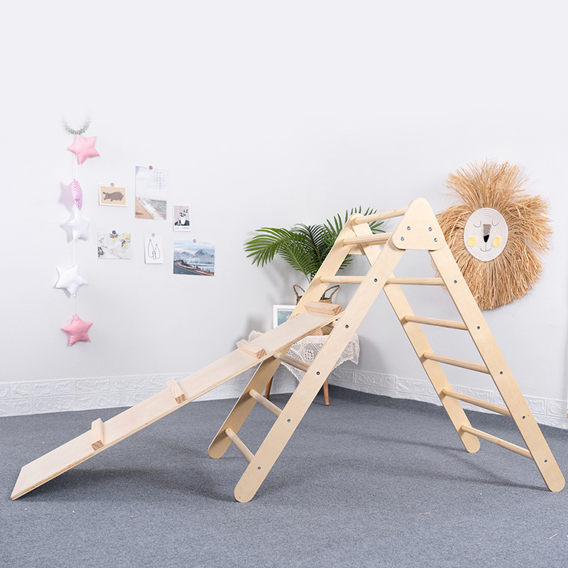 折りたたみ式木製三角形クライマー、スライドランプ付き、屋内外 - Outdoor Adventure Activities For Kids のレビューと価格