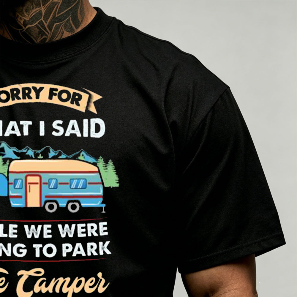 キャンパートレーラーキャンピンググラフィックメンズTシャツユ - Outdoor Adventure Rv のレビューと価格
