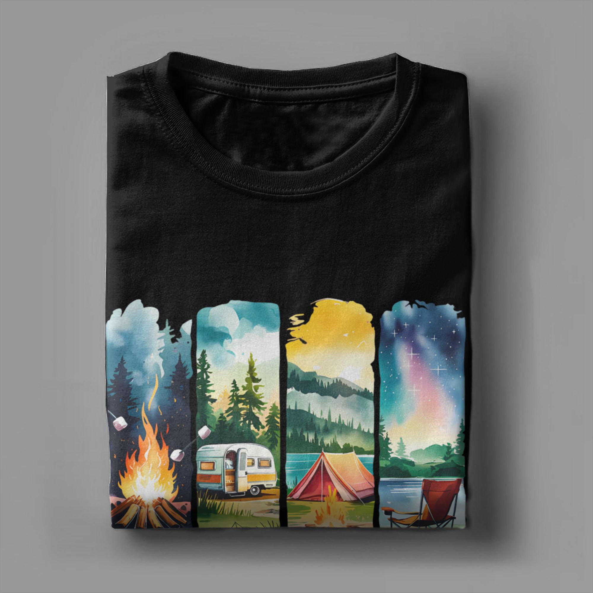 キャンプライフ Tシャツ RV テント キャンプファイヤー  - Outdoor Adventure Rv のレビューと価格
