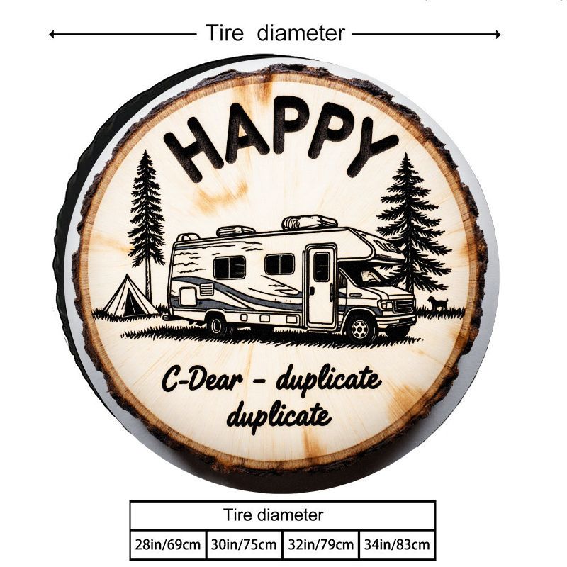 HAPPY RV キャンプテーマ ポリエステルタイヤカバー、 - Outdoor Adventure Rv のレビューと価格