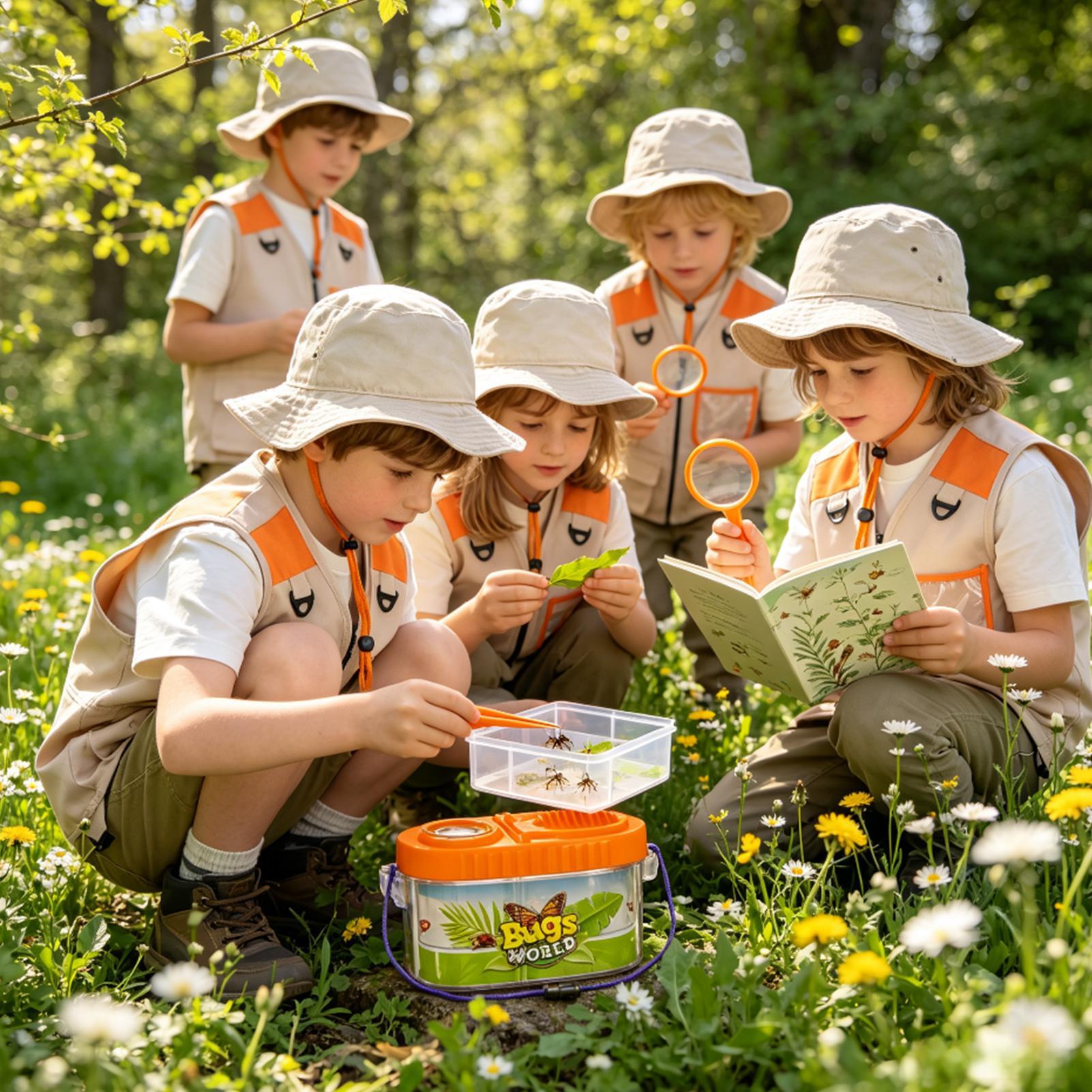 子供用アドベンチャーキット 虫眼鏡付き帽子 軽量科学キット  - Outdoor Adventure Activities For Kids のレビューと価格