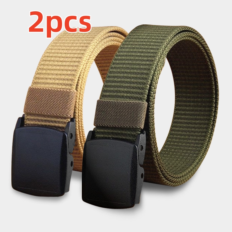 最新の自動バックル付きキャンバス戦術ベルト、耐久性のあるカジ - Outdoor Adventure Golf のレビューと価格