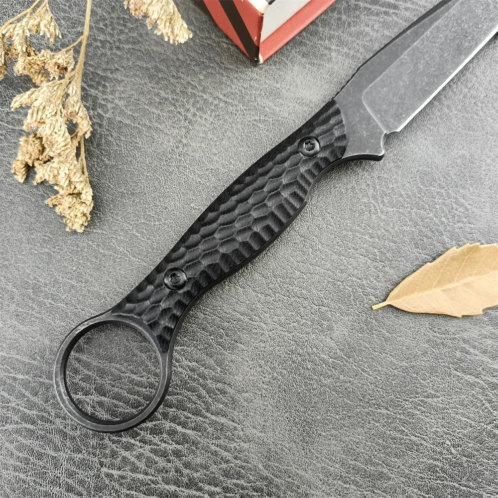 高硬度アウトドアキャンプ用ストレートナイフ G10ハンドル  - Survival Knife Full Tang のレビューと価格