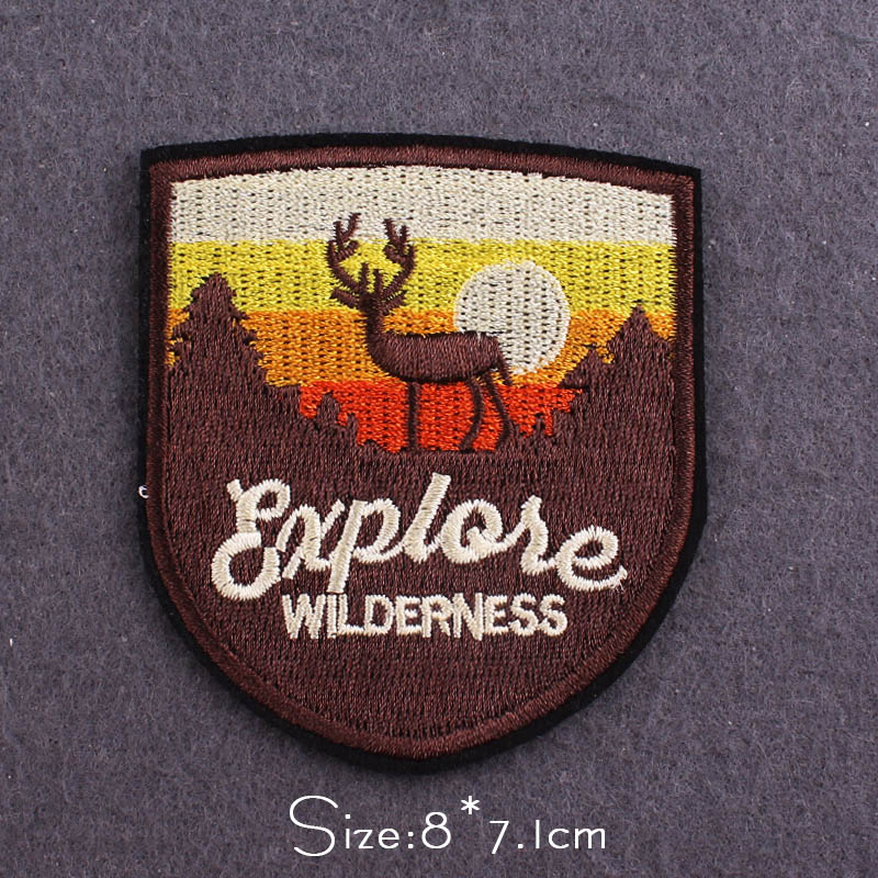 鹿パッチ冒険旅行刺繍衣料用パッチ動物アイアンでパッチ服マウン - Outdoor Adventure Travel Show のレビューと価格