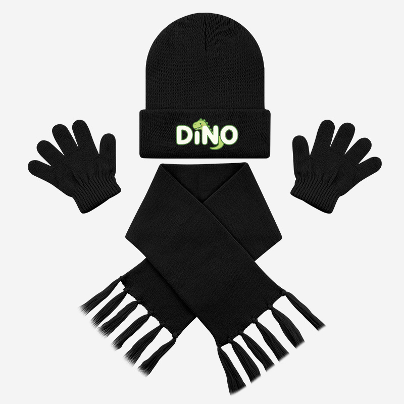 かわいい恐竜DINOレタープリント3点セット、子供用帽子・マ - Outdoor Adventure For Toddlers のレビューと価格