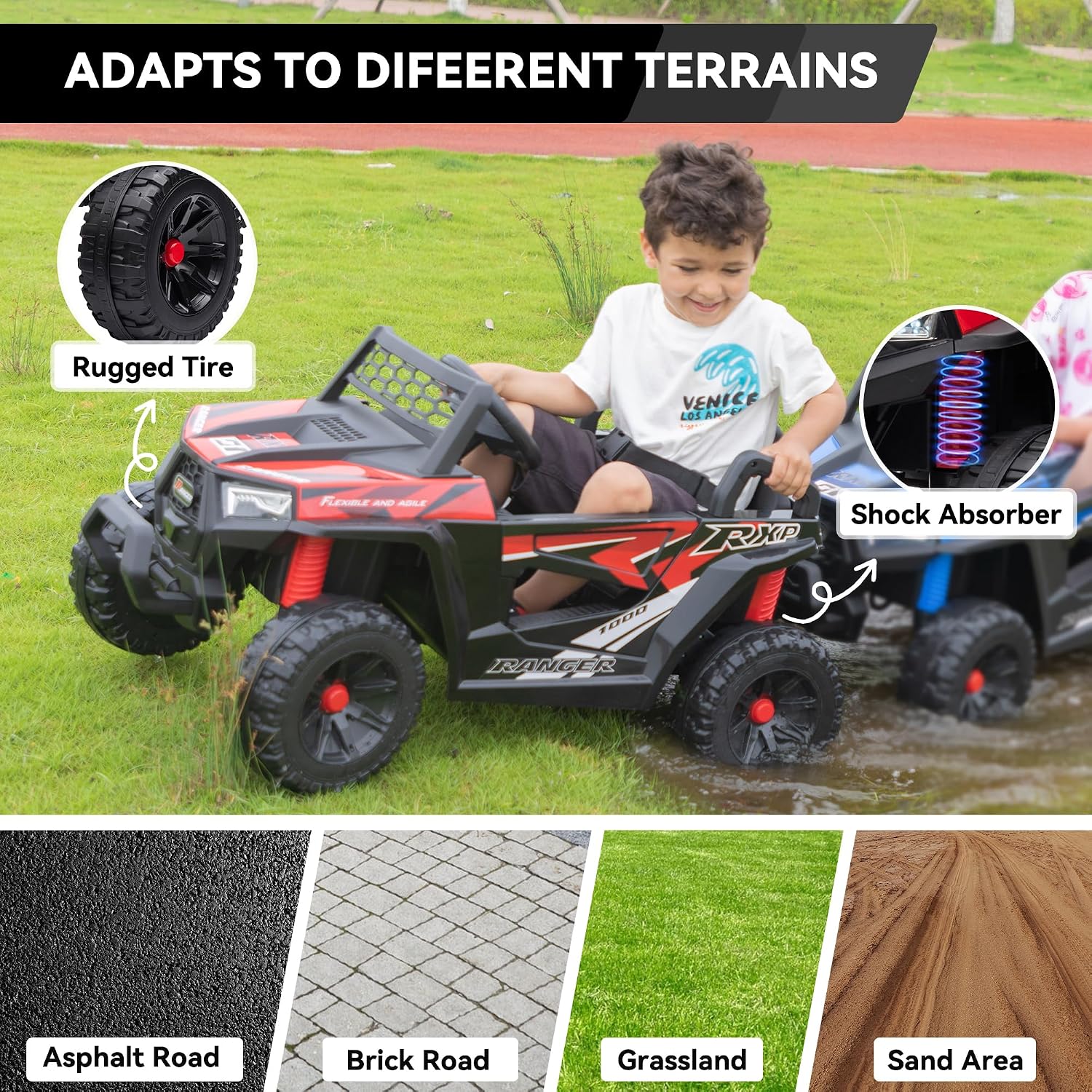 子供用バッテリー駆動4輪車 電動おもちゃ 幼児用 36 レッ - Outdoor Adventure For Toddlers のレビューと価格