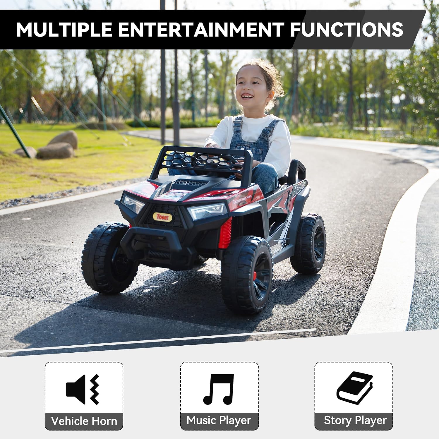 子供用バッテリー駆動4輪車 電動おもちゃ 幼児用 36 レッ - Outdoor Adventure For Toddlers のレビューと価格